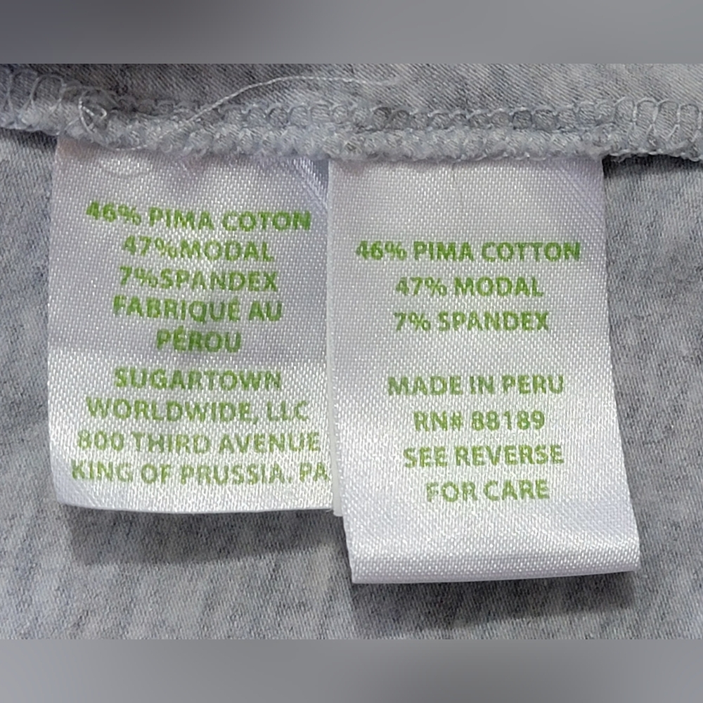 Lilly Pulitzer Maci Twist Front Top Women's S Grey 3/4 Sleeve Pima Cotton Stretc - Picture 9 of 13